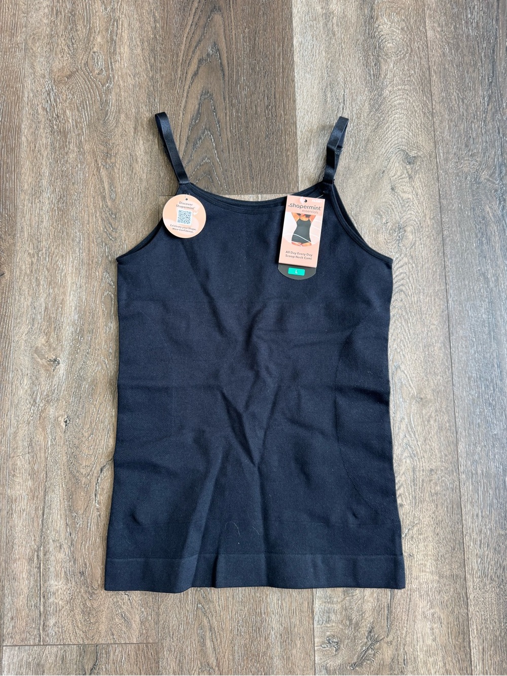 Shapermint Black Slim Fit Cami with Adjustable Straps